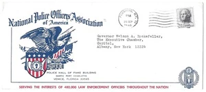 Police Officers Assoc., Flushing, New York Illustrated 1966 Cover to Governor - Picture 1 of 2