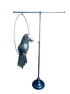 Sergio Bustamante Brass & Copper Parrot Sculpture on Circular Stand, 1960s - Picture 1 of 4