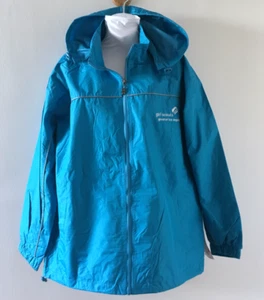 Girls Scouts Rain Jacket Size AM Blue Water Repellent Windbreak Full Zip Anorak - Picture 1 of 12