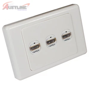 3Port HDMI Wall Plate HDMI V2.0 Gold Plated Jack 3D 4K 3Gang **50%off** CW3HD - Picture 1 of 5
