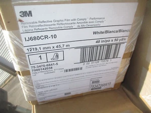 3M IJ680CR-10 Reflective White Graphic Vehcle Vinyl Wrap Sign Film 48"X50yd - Picture 1 of 2