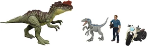 Paquete de 3 figuras y dinosaurios Jurassic World Dominion, Owen Grady motocicleta Yangch - Imagen 1 de 12