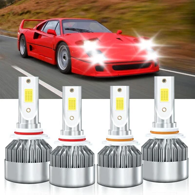 Para Ferrari F40 1990-1992 4 piezas Faros LED 9005 9006 Alta Luz Baja 6000K Foto 1 de 4