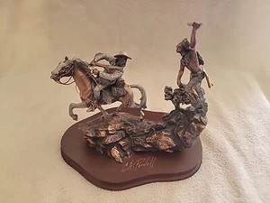 C.A. Pardell Legends Bronze Sculpture Statue 1993 Johnson's Last Fight READ - Picture 1 of 15