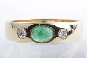 Bandring Smaragd Brillant Diamant 750 18K Gelb Gold Gr. 56 . - Bild 1 von 6