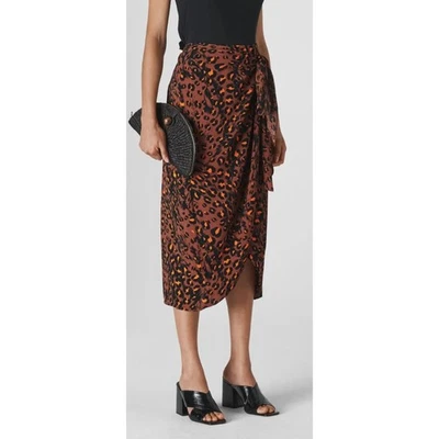 Whistles Sarong Tie Animal Print Midi Skirt Women's Size 6 NEW - Image 1 of 4