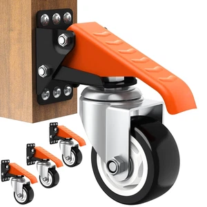 4 PACK Workbench Casters Kit 880Lbs Capacity EXTRA Heavy Duty Retractable Wheels - Picture 1 of 9
