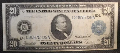 Fr. 1011a 1914 $20 San Francisco District Federal Reserve Note, White-Mellon * - Image 1 of 3