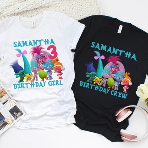 Trolls Birthday Shirt Personalized – Trolls Birthday Girl Tee - Trolls Party Gif - Picture 1 of 7