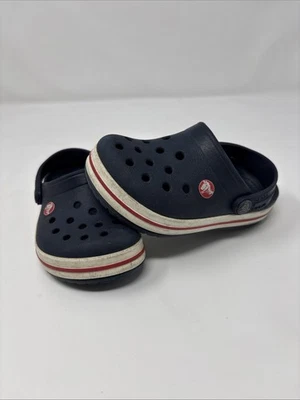 Sandalias zueco Crocs niños pequeños talla 7 C7 azul marino sin cordones cómodas Foto 1 de 4