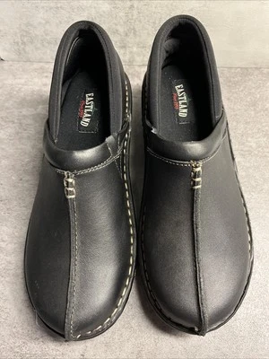 Zuecos Eastland de cuero negro para mujer talla 8 cómodos Foto 1 de 4