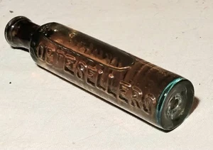 ANTIQUE OPEN PONTIL ROBT E. SELLERS VERMIFUGE EMBOSSED AQUA FULL MEDICINE BOTTLE - Picture 1 of 17