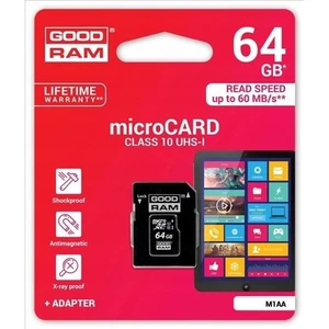 5908267930151 Karta pamięci microSD 64GB CL10 UHS I + adapter GOODRAM - Zdjęcie 1 z 2