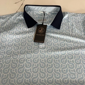 Swannies Golf Poloshirt Herren Medium All Over Print Ryder Sky-Blue XL - Bild 1 von 8