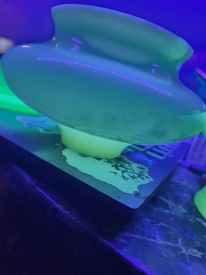 稀有复古“双发光”玻璃灯罩铀和锰(蓝色)- 2 英寸 Fitter — 第 1/4 张图片