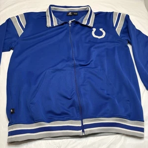NFL Indianapolis Colts Blue Full Zip Up Sweatshirt Track Jacket Men’s 2XT - Picture 1 of 7