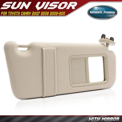 Parasol lateral pasajero beige con espejo retrovisor para Toyota Camry 07-11 sin techo corredizo Foto 1 de 4