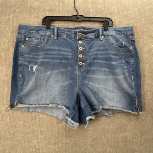 Torrid Shorts Womens Size 26 Blue Jeans Denim Denim 5 Button Cutoff - Picture 1 of 5
