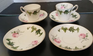 Vintage Regency English Bone China Demitasse Cups & Saucers rose ivy - Picture 1 of 3