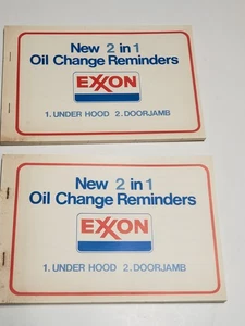Vtg Lot of 2 1970s EXXON OIL CHANGE REMINDERS Booklets of tags - Picture 1 of 4