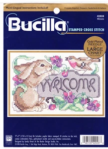 Kit de bordado estampado: Bunny & Bird Welcome - Imagen 1 de 1