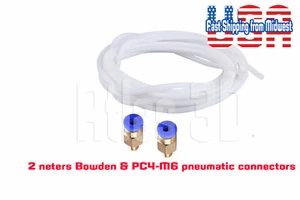 2M PTFE Teflon Tube + 2 x PC4-M6 Fittings RepRap 3D Printer Bowden Hotend 1.75mm - Picture 1 of 2