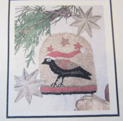 Notforgotten Farm SANTA CAWS Punch Needle Embroidery Pattern Fabric - Image 1 of 4