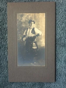 Antique Cabinet Card Photo Circa 1906 Halloween Masquerade Dance Gipsy Queen - Picture 1 of 4