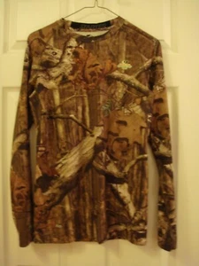 Mens Starter Mossy Oak Break-Up Infinity Green Camouflage Long Sleeve Shirt sz S - Picture 1 of 5