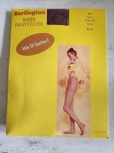 Vintage Burlington Sheer Panty Hose 361 Small 4'10" - 5'2" Cocoa Nylon - Picture 1 of 3