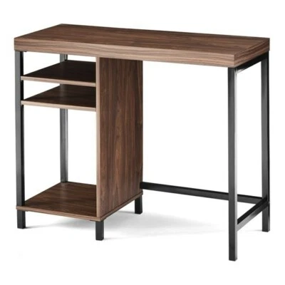 Mainstays Sumpter Park Cube Storage Computer Desk, Canyon Walnut Finish - Image 1 of 3