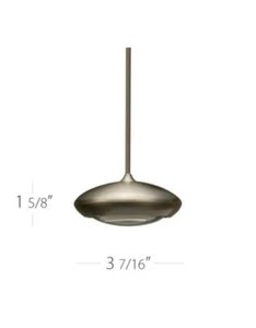 WAC Oval Mini Pendant light  Silver Metal 3,5"  - Picture 1 of 9