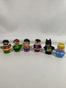 Fisher-Price Little People DC Super Friends Superheroes & Cinderella Lot Of 6 - Picture 1 of 11