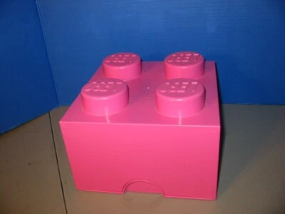 Pink Lego Storage Brick 2 x 2 Storage Cube 4 Stud Case Container 10 by 10 inches - Image 1 of 4