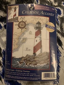 Creative Accents Nautical Light Lighthouse Counted Cross Stitch 5"x7" 7935 - Picture 1 of 2
