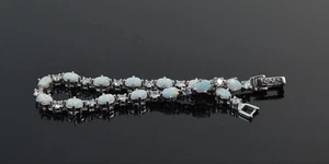 Bracciale Tennis a maglia morbida in Opale,Zirconi e Argento 925. Made in Italy - Foto 1 di 1