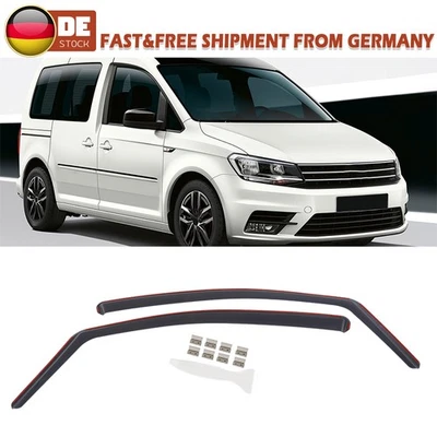 2-Tlg Windabweiser Regenabweiser Passend Für VW Caddy MK3 MK4 2-Türer 2003-2020 - Bild 1 von 4