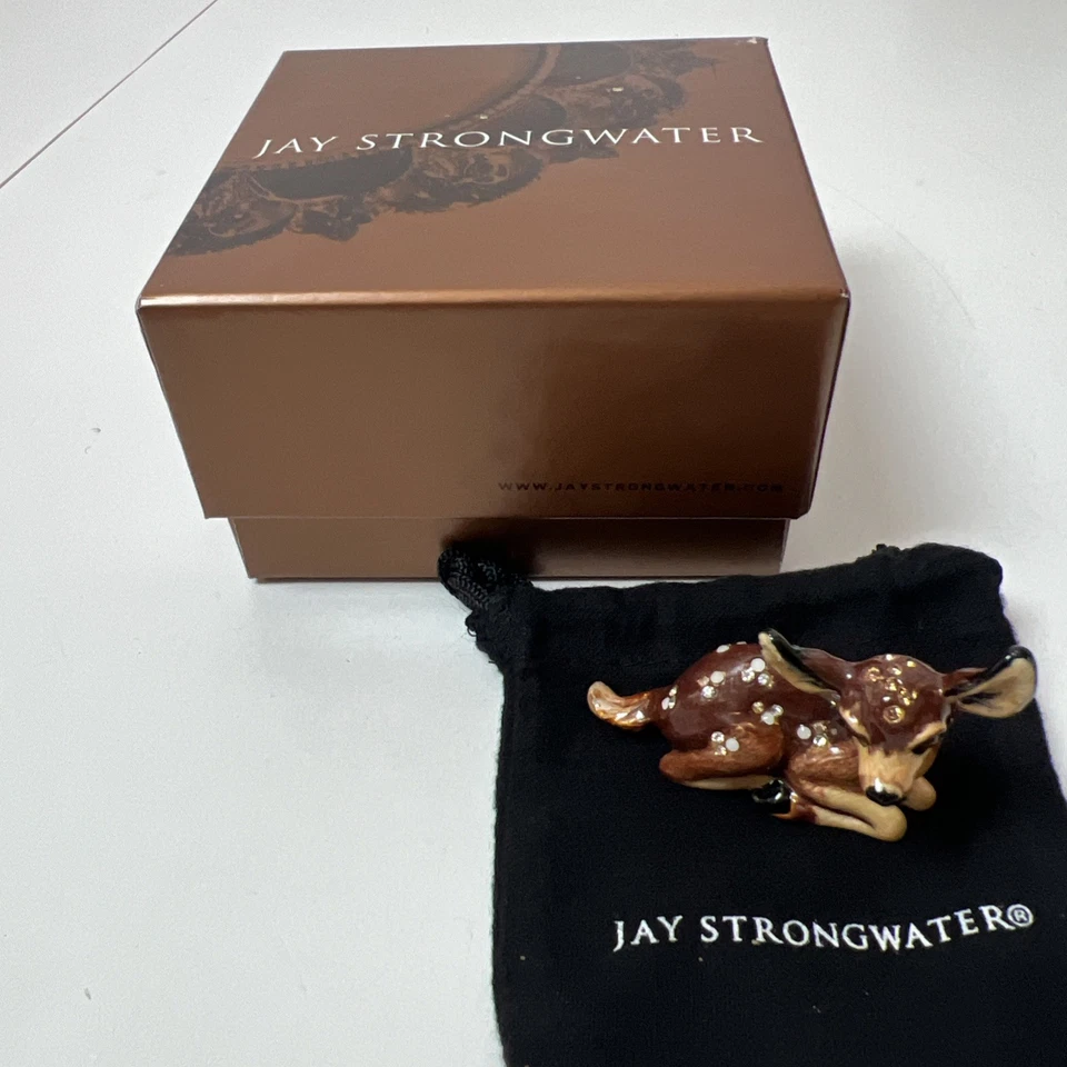RARE Jay Strongwater Deer Doe Mini Figurine Swarovski Crystals