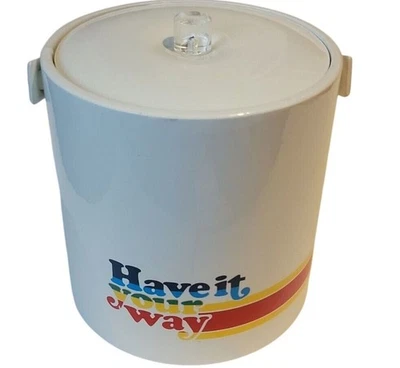 Have It Your Way Burger King Ice Bucket Vintage Rainbow 1983 1980s Fast Food - Image 1 of 4