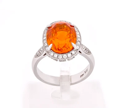 Anillo de diamantes y zafiros de color oro de 18 quilates - Elegante joyería llamativa Foto 1 de 4