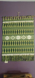 Vintage 60er 60er 70er 70er Jahre GRÜN gewebter Wandteppich 39" mal 28" SCHÖN! - Bild 1 von 1