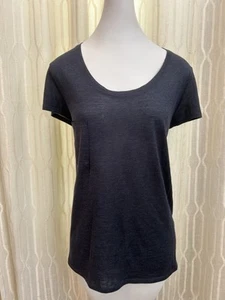 Eileen Fisher Women’s T Shirt Scoop Neck 100% Cotton-Blue Gray Size M - Picture 1 of 7