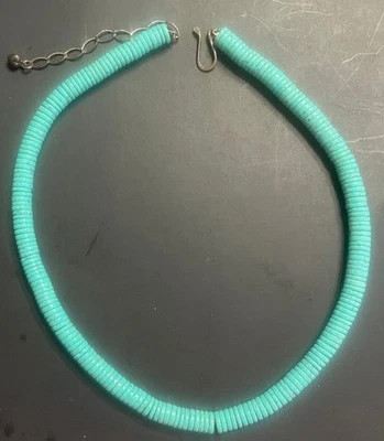 Collar Unisex Turquesa Cuentas 20.5" Longitud Total ~ Gran Forma Foto 1 de 2