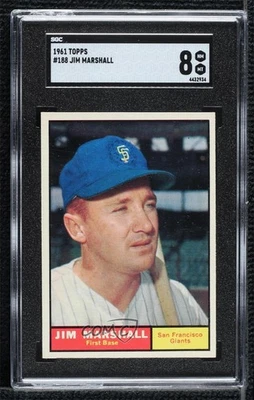 1961 Topps Jim Marshall #188 SGC 8 - Image 1 of 3