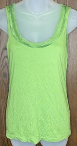 Super Cute Banana Republic Size M Neon Green Tank Accented Collar - Picture 1 of 3