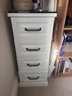 white bedroom chest of drawers 4 Glass Top