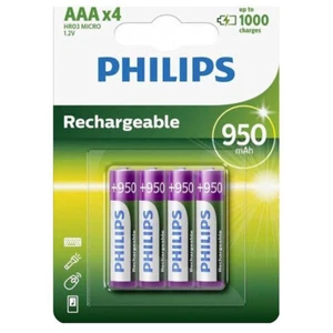Batería recargable Philips 2286 HR03 AAA NiMH 900mAh 4pk 1.2V - Imagen 1 de 2