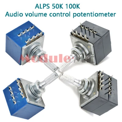 Potentiometer Log ALPS 50K/100K Audio Amp Volume Control Pot Stereo Loudness - Image 1 of 4