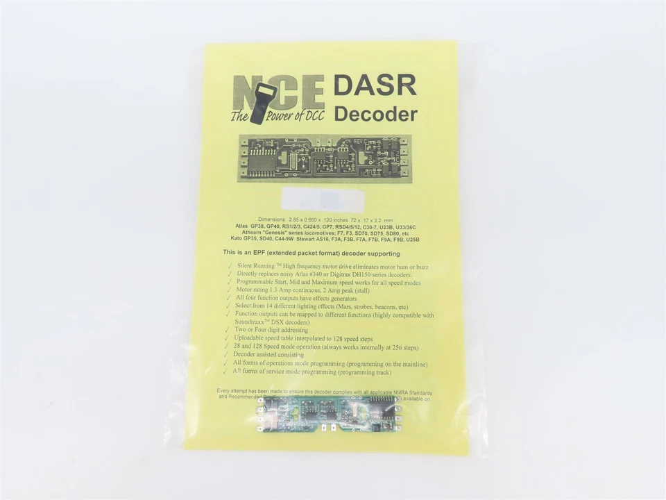 NCE DASR Digital DCC Mobile Decoder for HO Scale Atlas, Athearn Genesis & More - Image 1 of 3