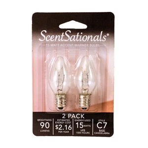 15 Watt Replacement Wax Warmer Clear Light Bulbs, 2 Pack - Picture 1 of 12